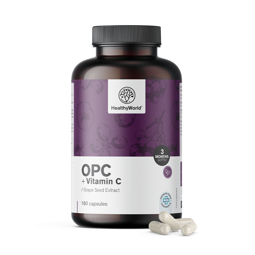 OPC + vitamina C in capsule.