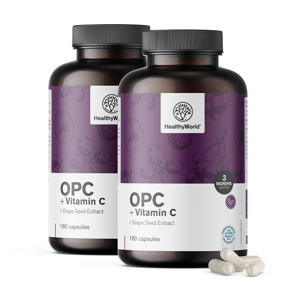 OPC + vitamina C in capsule.