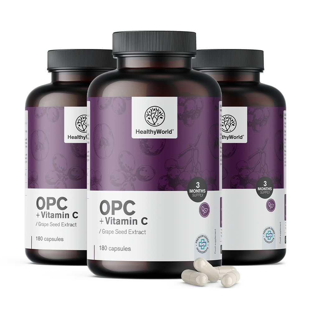 OPC + vitamina C in capsule.