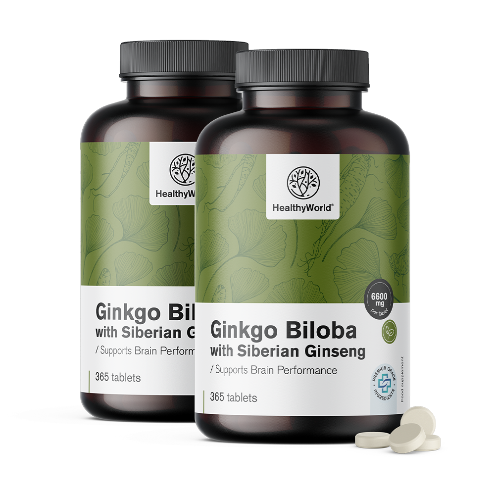 Ginko biloba con ginseng siberiano in compresse.